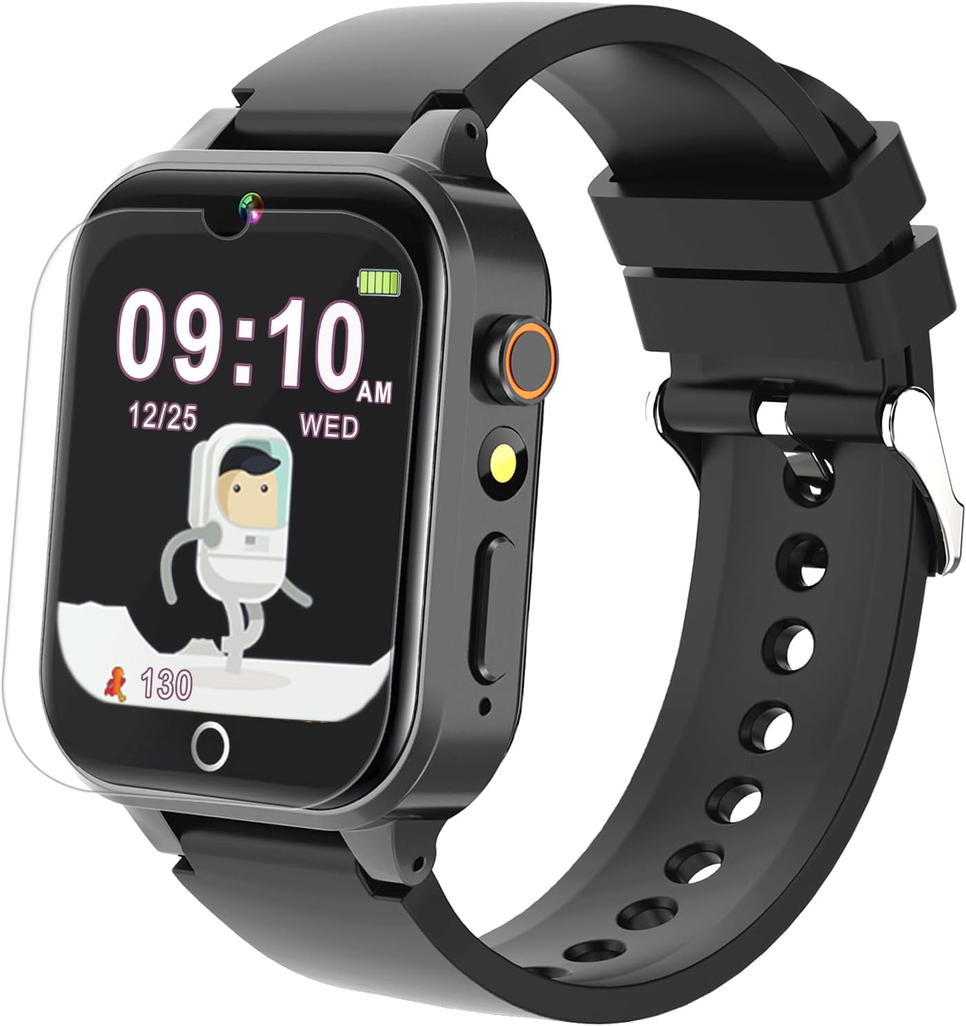 Goodatech Smart Watch for Kids 4-12 Years Boys Girls, 26 Puzzle Games,HD Camera,Video Music Player,Pedometer,Flashlight,Calendar,Alarm Clock,Aluminum Case,Sport Band (Black)