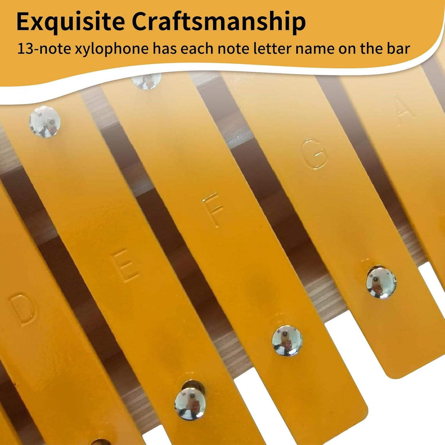 13 Keys Xylophone Cute Glockenspiel Metal Keys Percussion Rhythm Handheld Musical Instrument with 2 Mallets For Beginners&Music Education