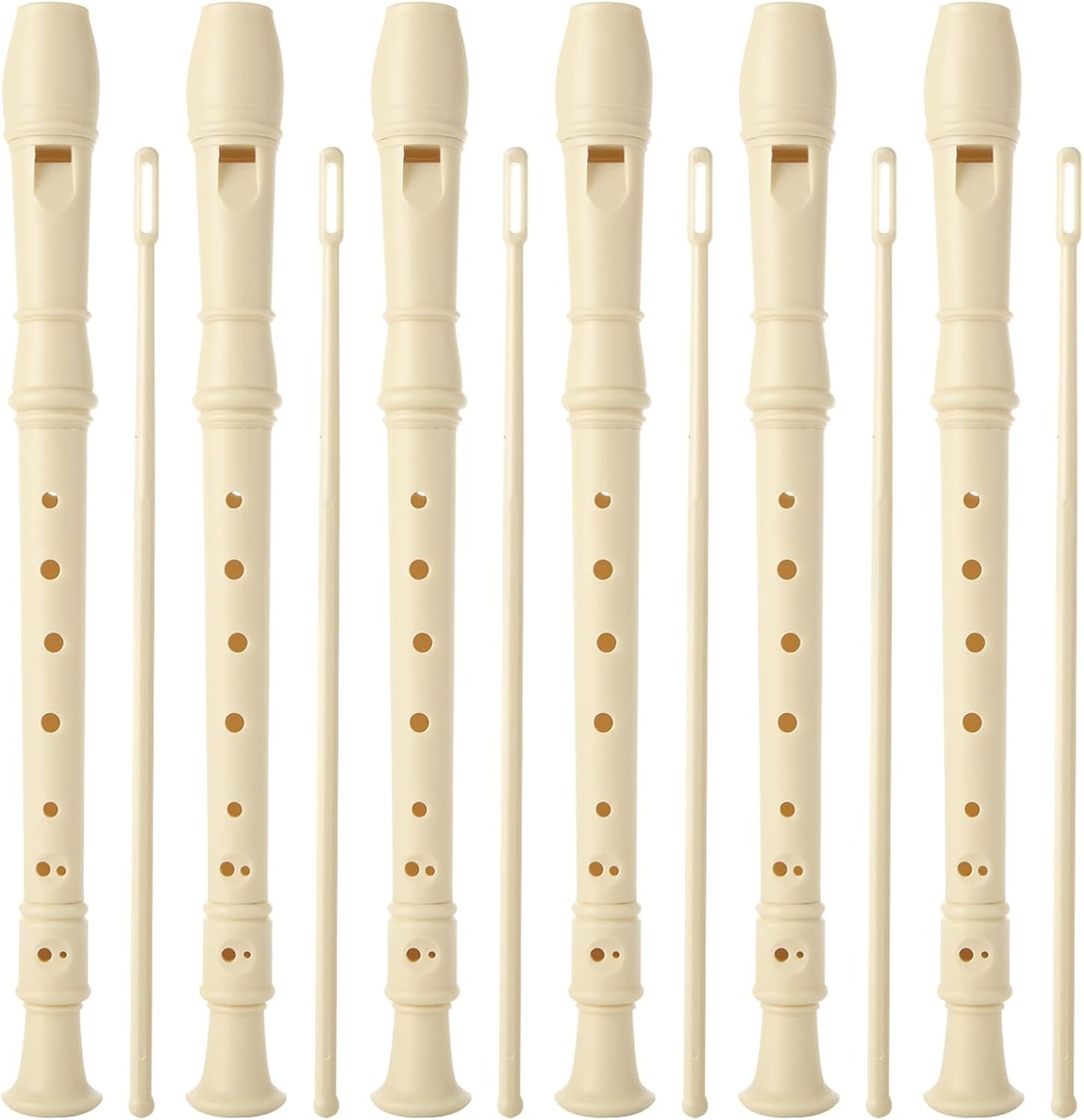 6 Pack Soprano Recorder Instrument, 8 Hole Recorder Flute, Plastic Recorders Musical Instruments with Cleaning Rod, Beginner Recorder Soprano Recorder for Music