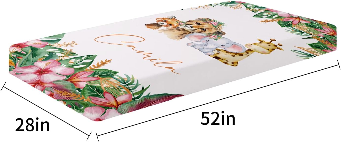 Personalized Baby Crib Bedding Set - Custom Name Lions Design 3 Pcs Set - Soft Blanket with Double Layer Dotted Backing, Fitted Sheet, Room Rug for Newborns Boys Girls Shower Gift