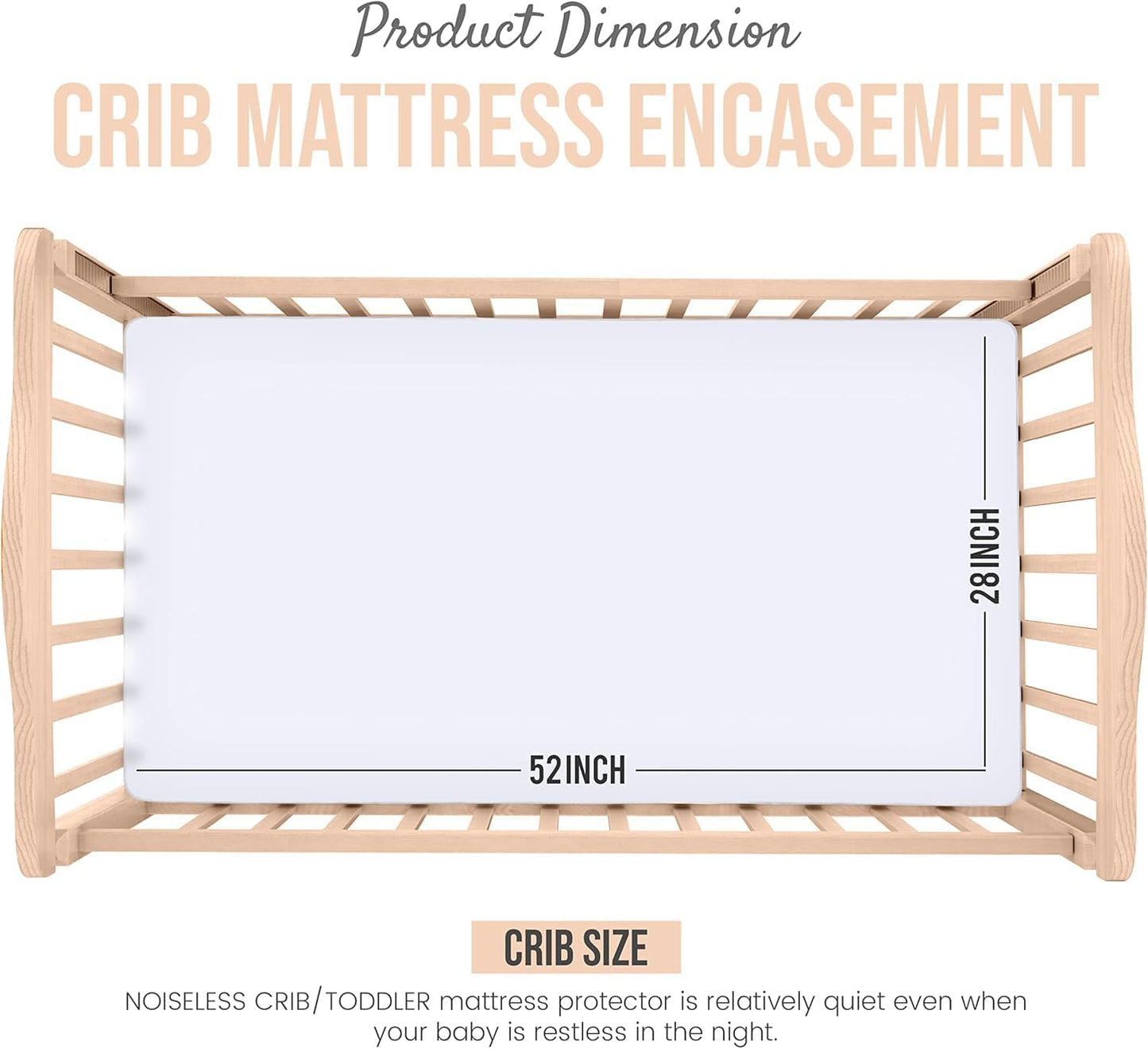 Utopia Bedding Zippered Mattress Encasement Crib, 100% Waterproof Bed Bug and Dust Mite Proof Mattress Protector, Absorbent Six-Sided Mattress Cover