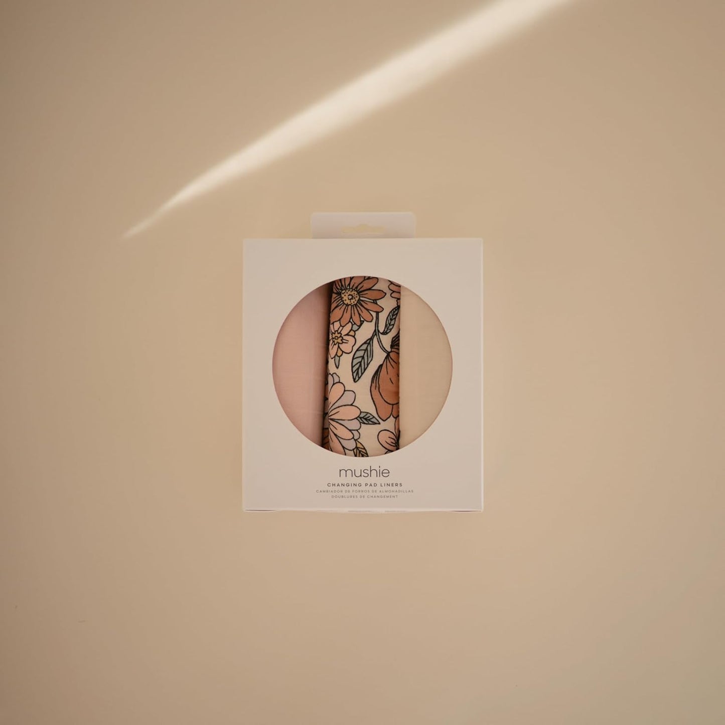 mushie Waterproof Changing Pad Liners | 100% Organic Cotton | Set of 3 (Retro Flowers Combo)