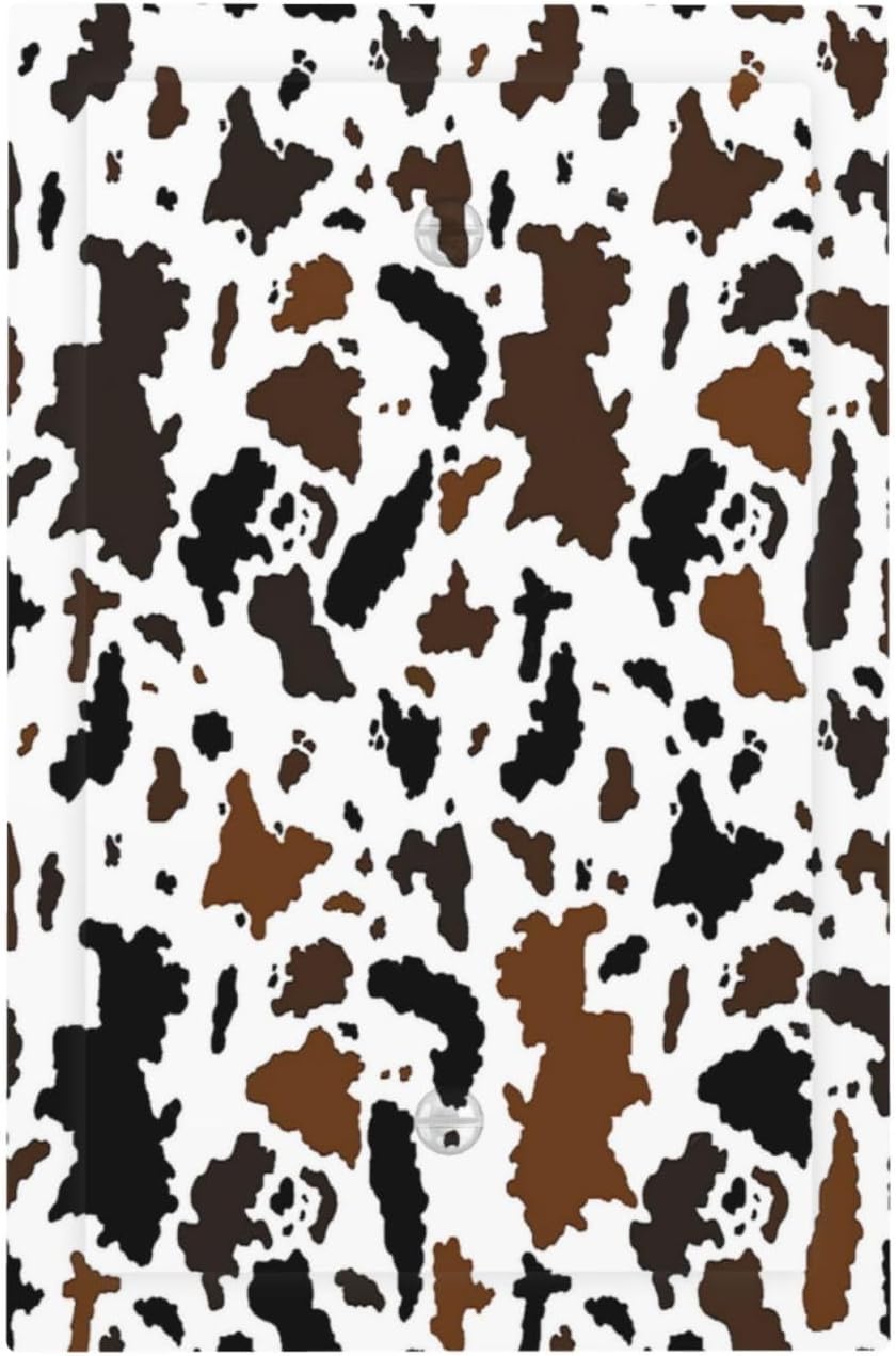 Light Switch Cover Plate Rustic Cowhide Highland Cow Milk Cow 1 Gang No Device Blank Electrical Wall Plates Faceplate Decorative Switch Plate For Farmhouse Home Decor