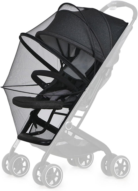 Mosquito Net for Stroller,Encrypted Stroller Mosquito Net Full Cover with Double Zipper,Breathable & Foldable Netting for Baby Cover(Black)