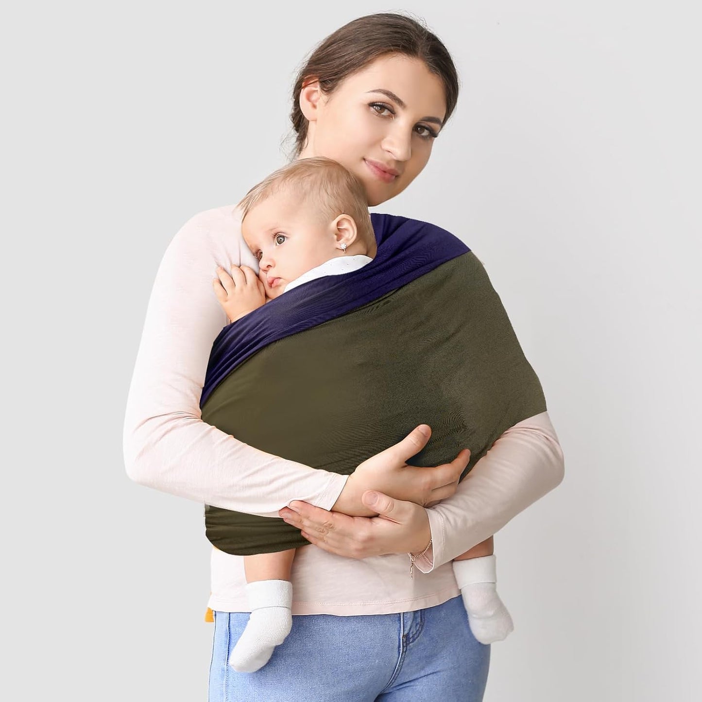 TKKOK Baby Wrap Carrier, Unisex Baby Carrier, Lightweight & Ultra Soft, Easy to Wear Baby Wrap, Perfect for Newborn Toddlers