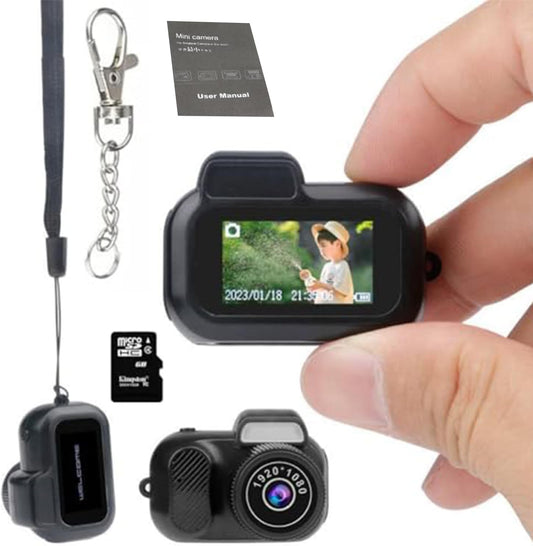 Keychain Camera, World's Smallest 1080P Hd Mini Camera llavero,Keychain Photo/Video Camera, Retro Portable Mini，100 Mins Battery Life, for Students, Kids (128)