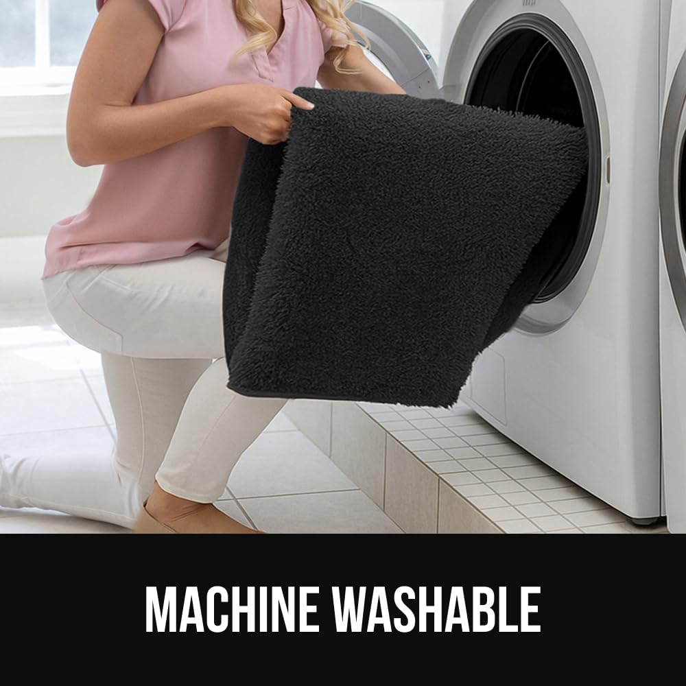 GORILLA GRIP Ultra Soft Washable Area Rug, Stain and Slip Resistant Plush Thick Carpet for Bedroom Living Room, No Shed Floor Rugs, Pet Friendly, Dorm Essentials, Kids Nursery Home Decor, 3x5, Black