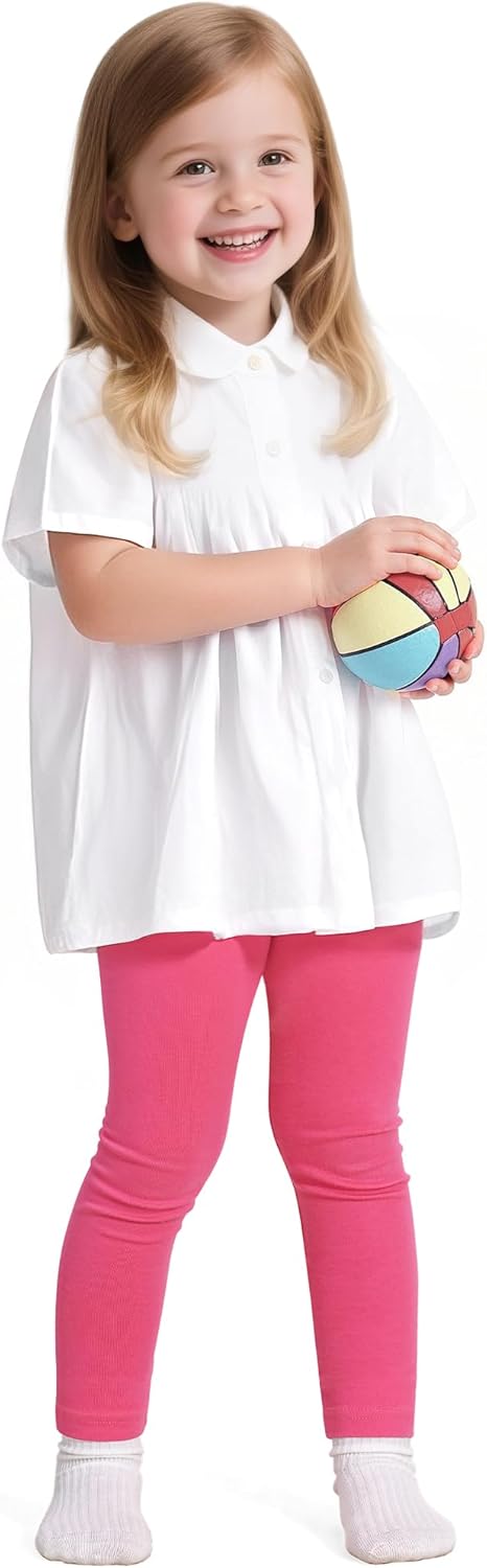 Witwot 5 Pack Toddler Leggings Baby Girl Cotton Pants Toddler Girls Clothes Size 18M-5T