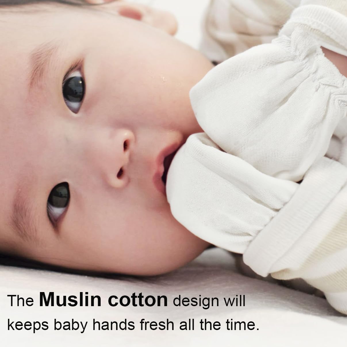 Newborn Mittens No Scratch 100% Cotton Mitts Boy Girl baby mittens 0-6 months 6 Pack