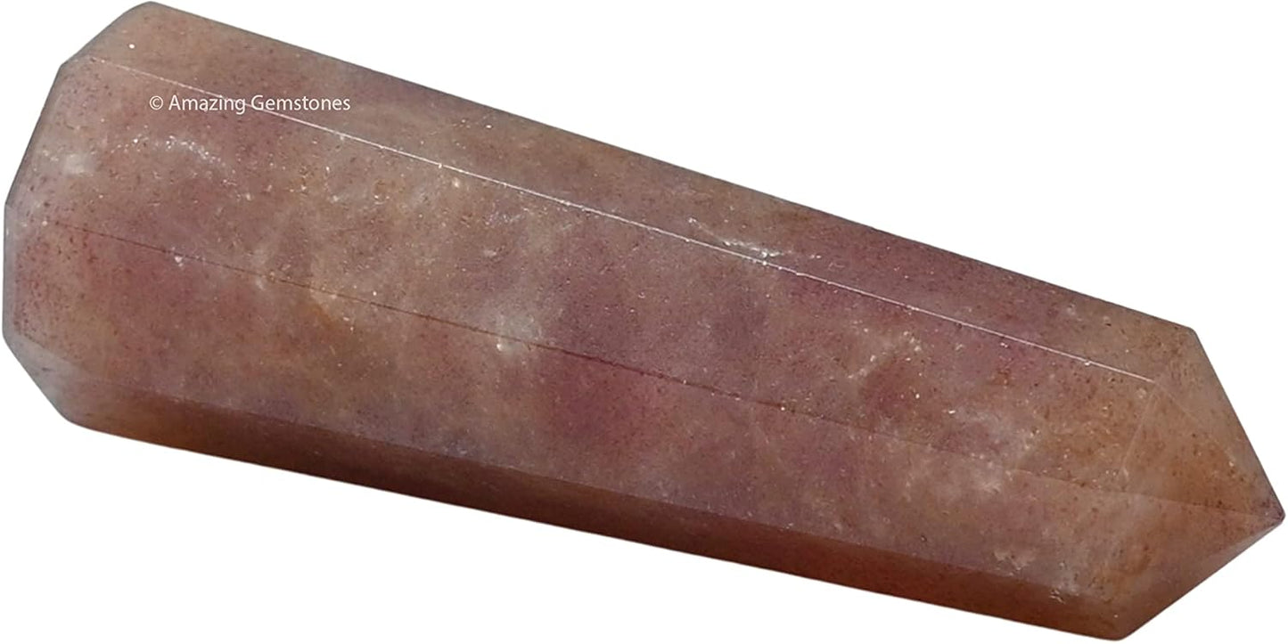 Amazing Gemstone Strawberry Quartz Crystal Towers - Natural Healing Crystal Point Obelisk for Reiki Healing and Crystal Grid (2" to 3" Inch)