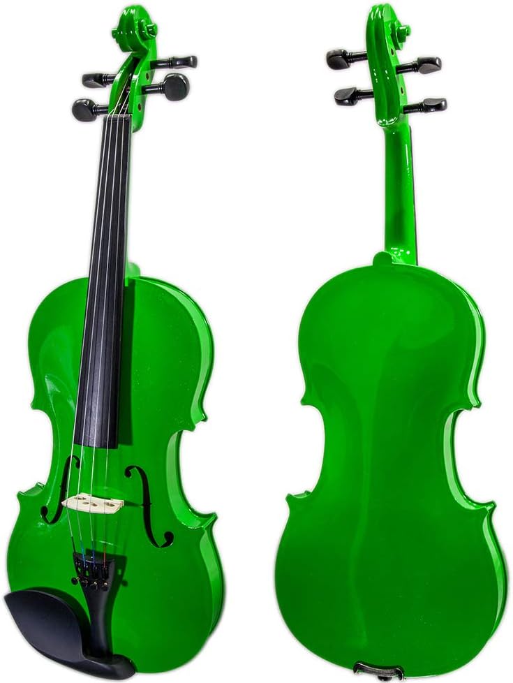 SKY Full Size VN202 Wood Green Violin Beautiful Color with Brazilwood Bow and Lightweight Case