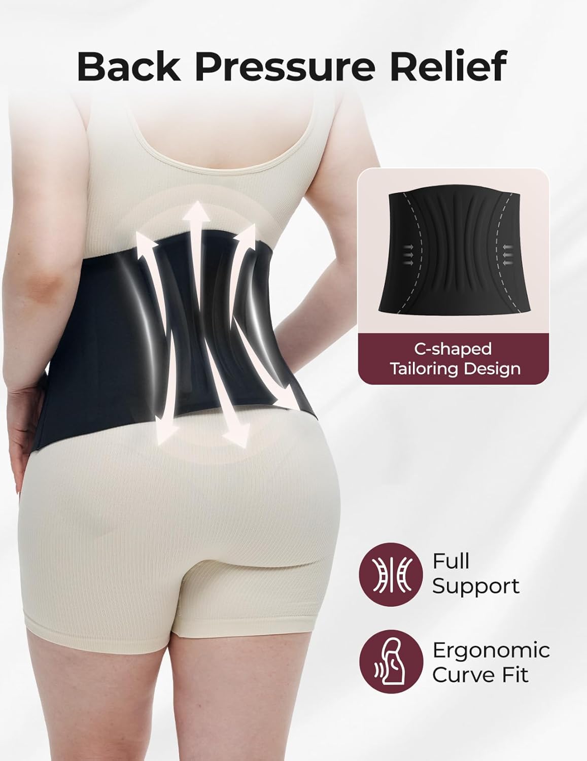 Momcozy Ergowrap Postpartum Belly Band for Natural and C-Section Recovery, Abdominal Binder with 3D Abdomen Lifting & Ergonomic Back Support, Seamless Belly Wrap Shapewear for Post Surgery Recovery