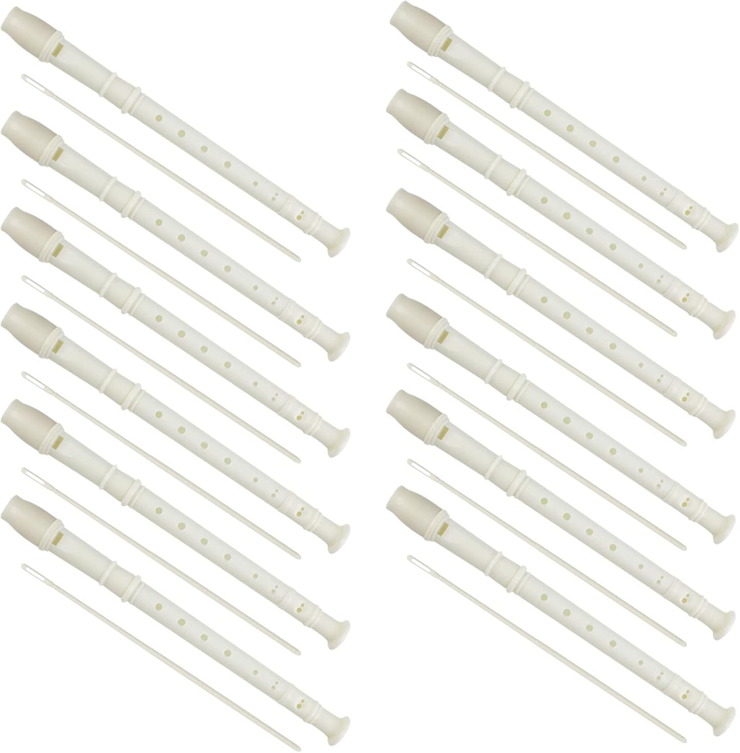 15 PCS 8 Holes Soprano Recorder - Plastic German Style Descant Flute Instrument With Cleaning Rod for Kids, Students, Beginners, Class Rewards