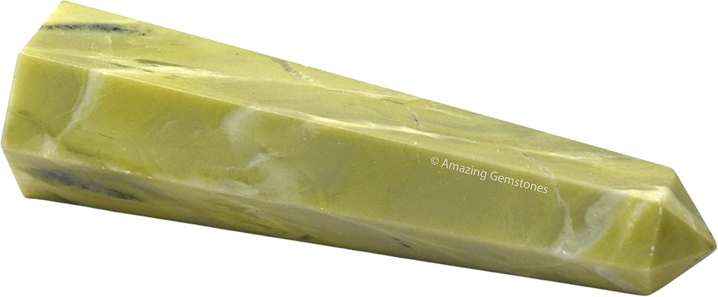 Amazing Gemstone Serpentine Crystal Towers - Natural Healing Crystal Point Obelisk for Reiki Healing and Crystal Grid (3 Inch)