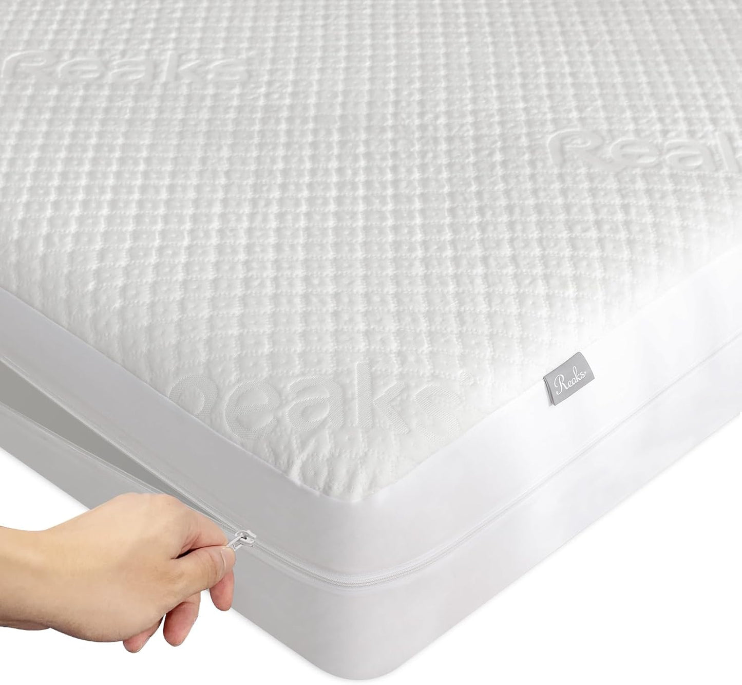 Queen Size Mattress Protector with Zipper - 100% Waterproof Zippered Mattress Cover - Soft & Cooling Noiseless Bed Mattress Covers - Top Removable Mattress Encasement 7-9" Deep