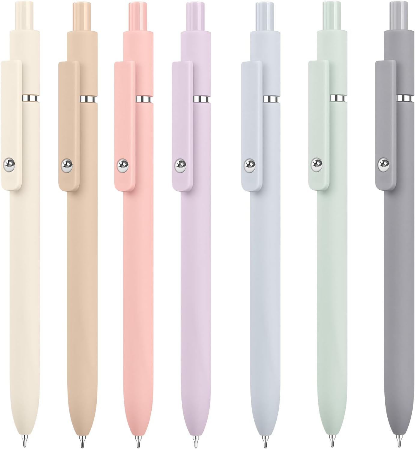 Vanhench 7Pcs 0.5mm Black Ink Pens Fine Point Smooth Writing Gel Pens Quick Dry with Soft Silicone Touch Barrel & Fidget Stress Ball, Multifunction Writing Office Desk Nurse School Supplies