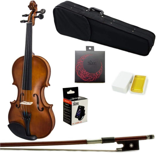 Paititi 1/10 Size Artist-100 Student Violin Starter Kit with Brazilwood Bow Lightweight Case, Extra Strings and Rosin