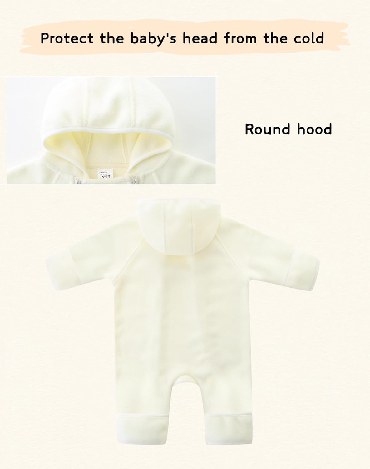 Newborn Baby Fleece Jumpsuit Girls Boys Winter Hooded Coverall Romper Cute Baby Snowsuit Clothes