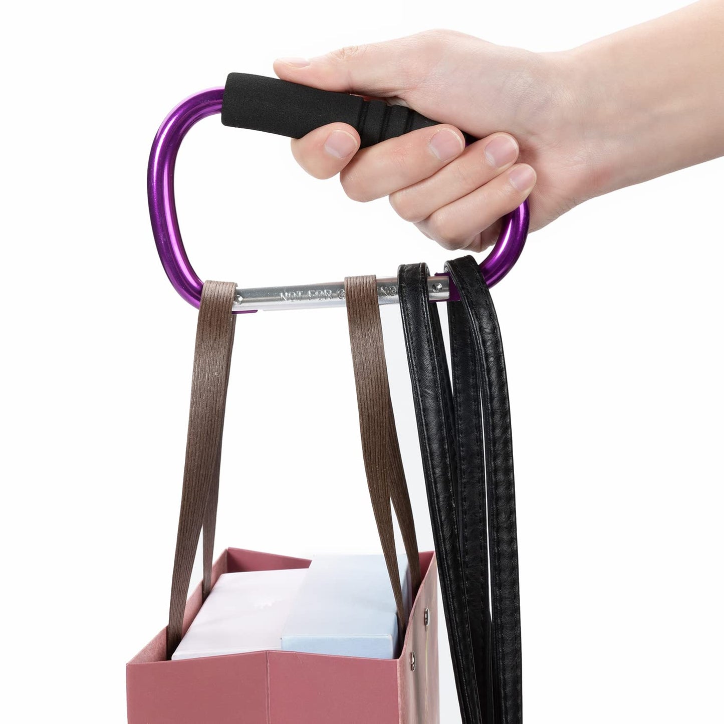 Funbliss Stroller Hooks by Baby，2 Pack Convenient Organizer Hook Bag Clips to Diaper Bags Clothing,Purses,Groceries,Great Hook Set for Mommy When Walking or Shopping Purple