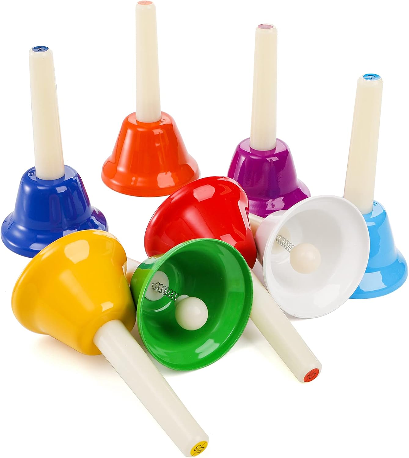 Tosnail 8 Note Metal Hand Bells Colorful Musical Percussion Musical Toy Instruments for Kids, Children