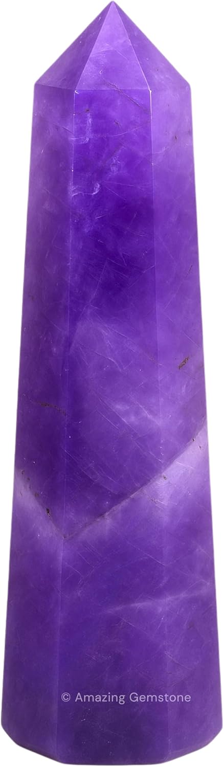 Amazing Gemstone Amethyst Crystal Towers ~ Natural Healing Crystal Point Obelisk for Reiki Healing and Crystal Grid (3- Inch)