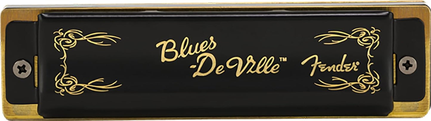 Fender Blues DeVille Harmonica - Key of E Bundle with Carrying Case, Austin Bazaar Online Manual, and Polishing Cloth