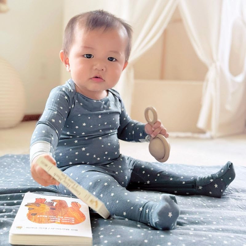 GUNAMUNA Unisex Baby Toddler Ultra-Soft Convertible Pajama, Footie or Romper Sleeper with Diaper Zipper, Newborn to 24 Months
