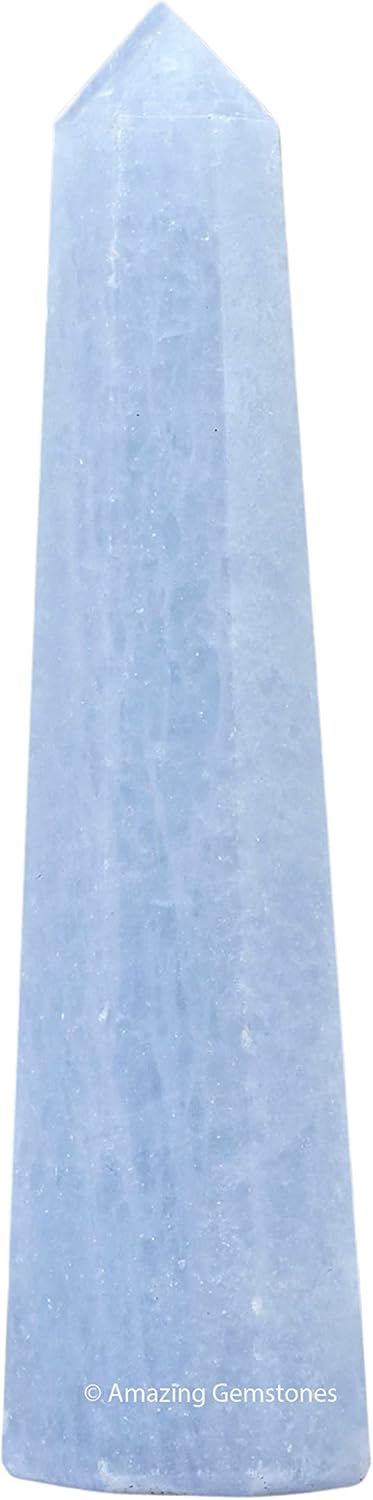 Amazing Gemstone Blue Calcite Celestite Crystal Towers ~ Natural Healing Crystal Point Obelisk for Reiki Healing and Crystal Grid (3 to 4 INCH)