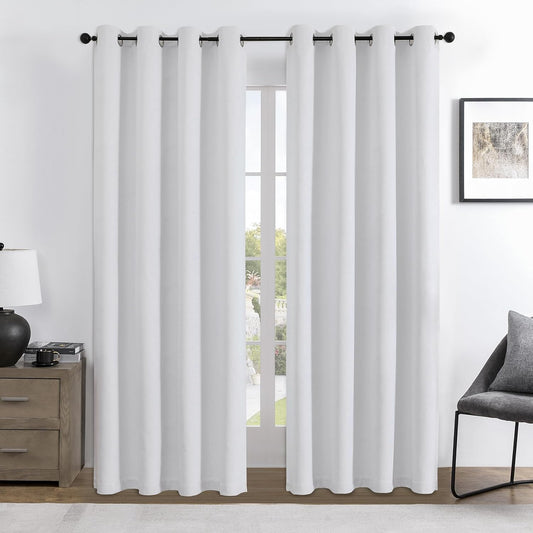 Joydeco Custom 100% Blackout Curtains 1 Panel, Grommet Thermal Insulated Curtains& Drapes, Room Darkening Drapes for Bedroom Living Room Window (Custom Size, Pure White)