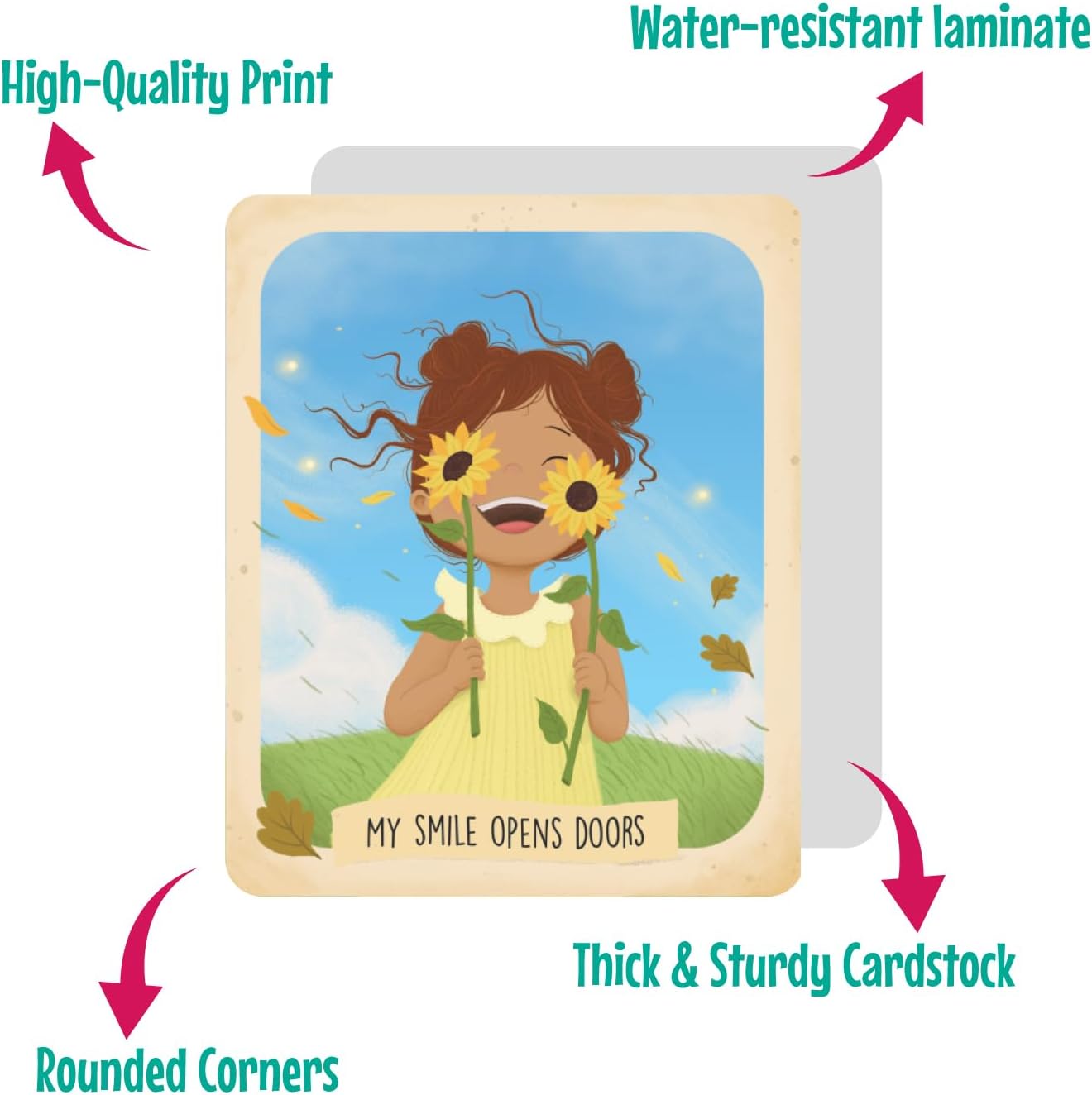 Menique Shine Memory Matching Game – 80 Cards (40 Pairs) with Positive Affirmations for Brave Girls – Motivational & Mindful Matching Game for Confidence and Self-Love