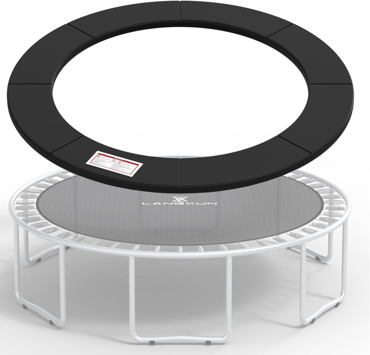 LANGXUN Universal Trampoline Repalcement Safety Pad, 8ft 10ft 12ft 14ft 15ft 16ft Waterproof Surround Spring Foam Cover for Round Frame