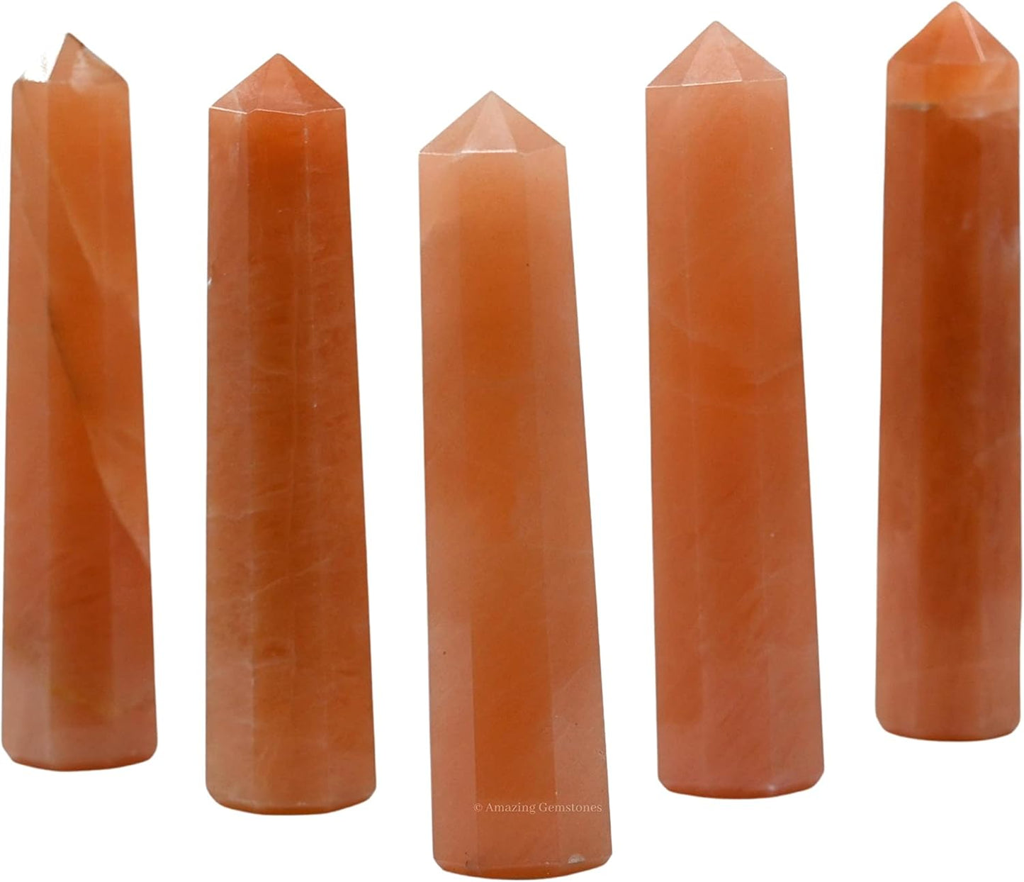 Amazing Gemstone Red Aventurine Crystal Towers ~ Natural Healing Crystal Point Obelisk for Reiki Healing and Crystal Grid (2 to 3 INCH)