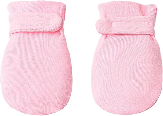 Newborn Baby No Scratch Mittens Stay On, 100% Cotton Breathable, Adjustable Infant Gloves for Baby Boys Girls Mittens