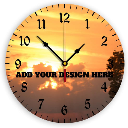 Generic Custom Wall Clock Personalized Clocks with Photo Text Logo Customize Gifts for Kitchen Bathroom Home Wedding Friend Family Lover, 12inch-30cm