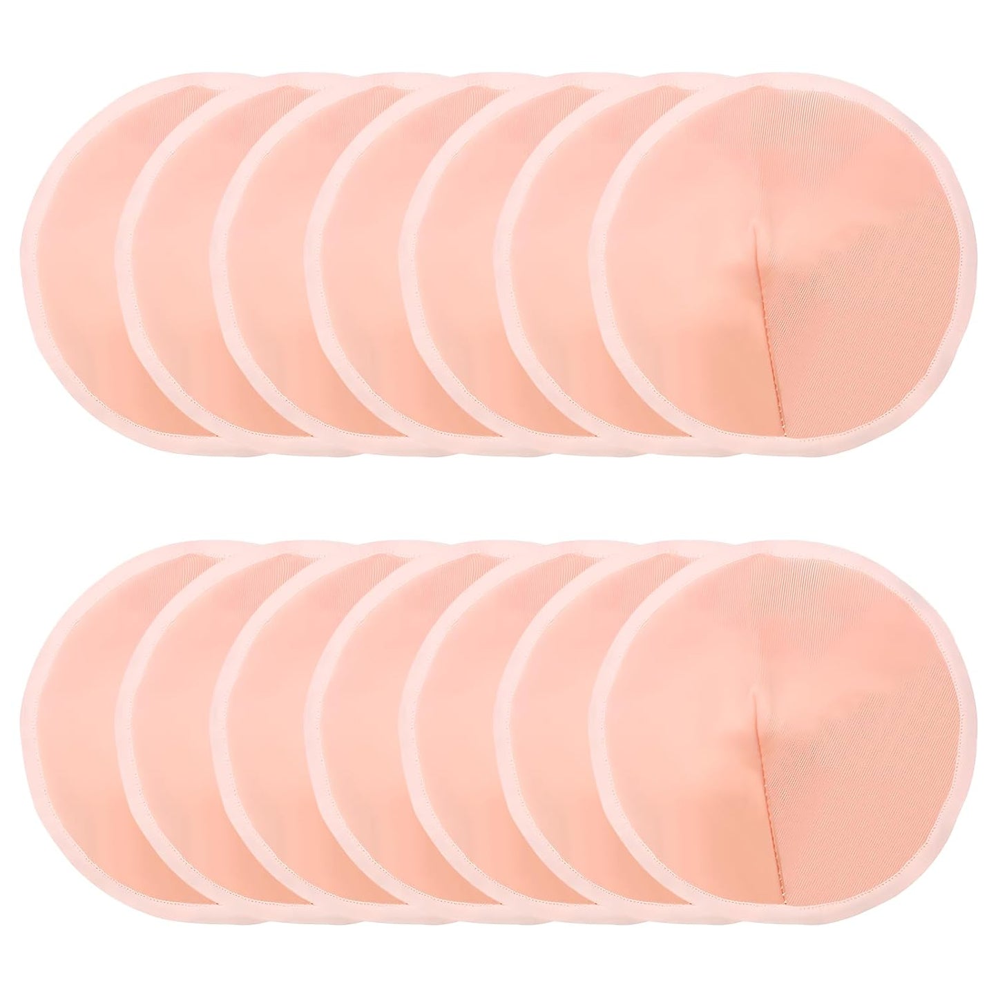 Nursing Pads Reusable, 14 Count Super Absorbent and Keep Dry Breast Pads for Leaking Milk Breastfeeding Moms Essentials (Beige,15cm/5.91in)