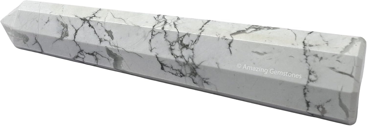 Amazing Gemstone Howlite Crystal Towers - Natural Healing Crystal Point Obelisk for Reiki Healing and Crystal Grid (2 Inch to 3 Inch)