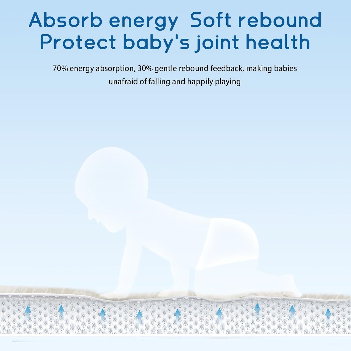 Baby Play Mat for Floor Tummy Time Mat Nursery Rug Muscle Area Rug Playroom Tatami 79"x138" Memory Foam 1.3" Thick Crawling For Babies,Toddlers, Infants, Kids,Floor(Beige)