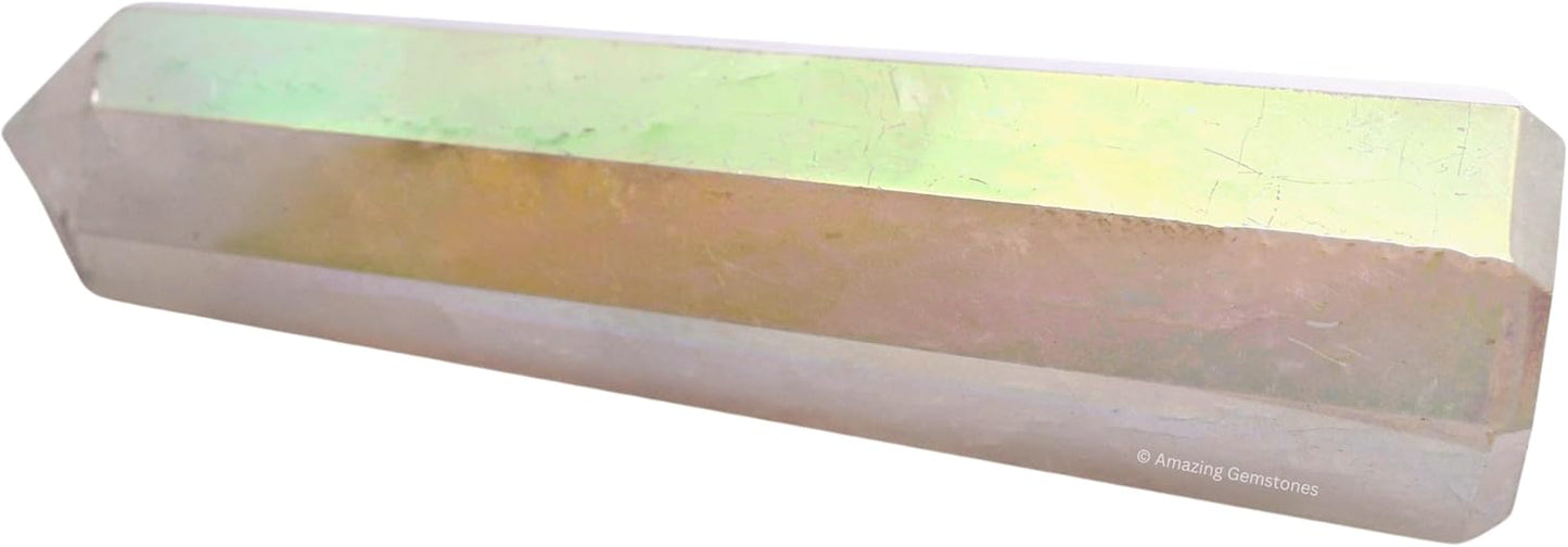 Amazing Gemstone Angel Aura Quartz Crystal Towers ~ Natural Healing Crystal Point Obelisk for Reiki Healing and Crystal Grid (3- Inch)