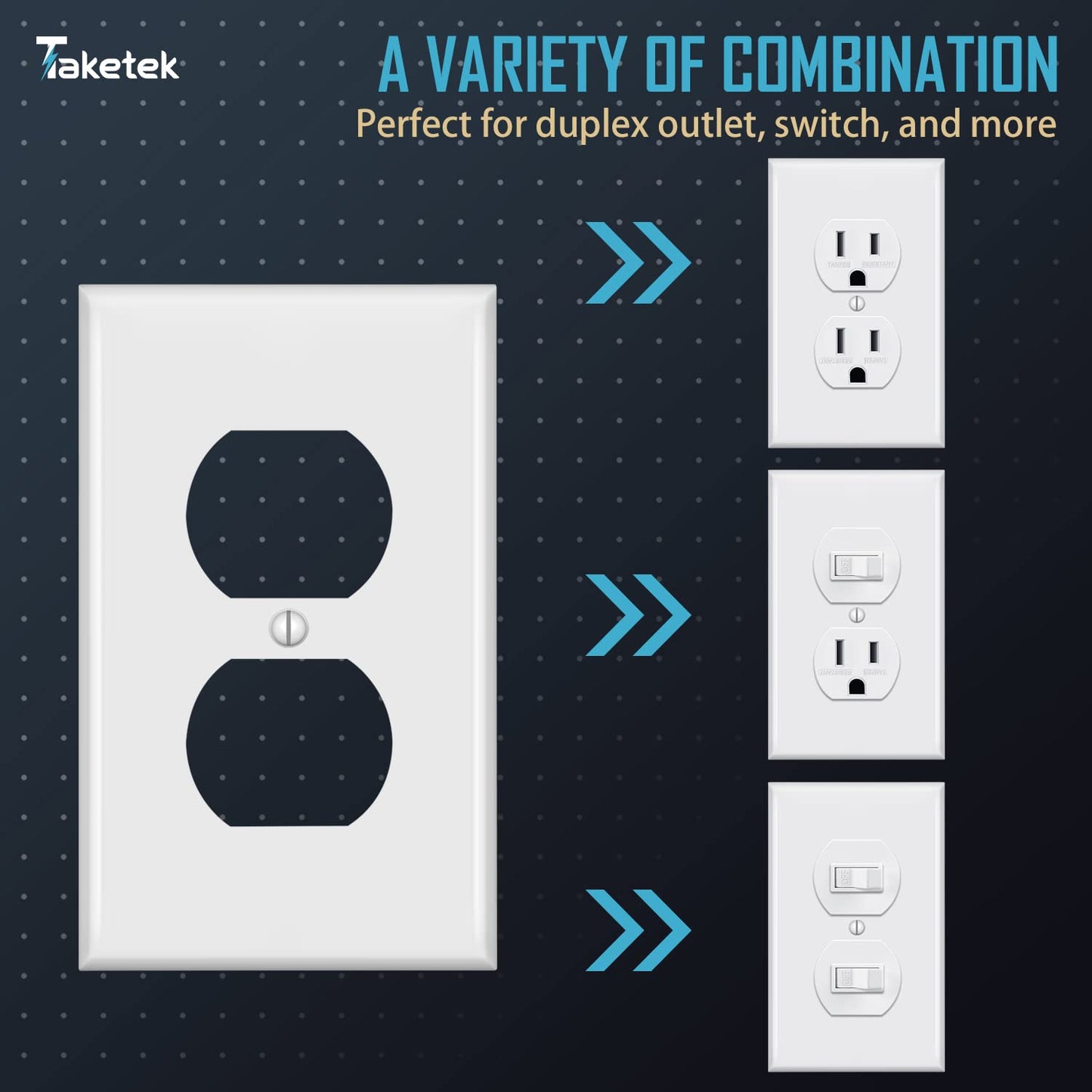 Outlet Covers Wall Plates,Standard Size Duplex Outlet Covers,Dual Receptacle Outlet Faceplate, Switch Plates and Outlet Covers, Electric Socket Plug Covers, White, 20 Pack