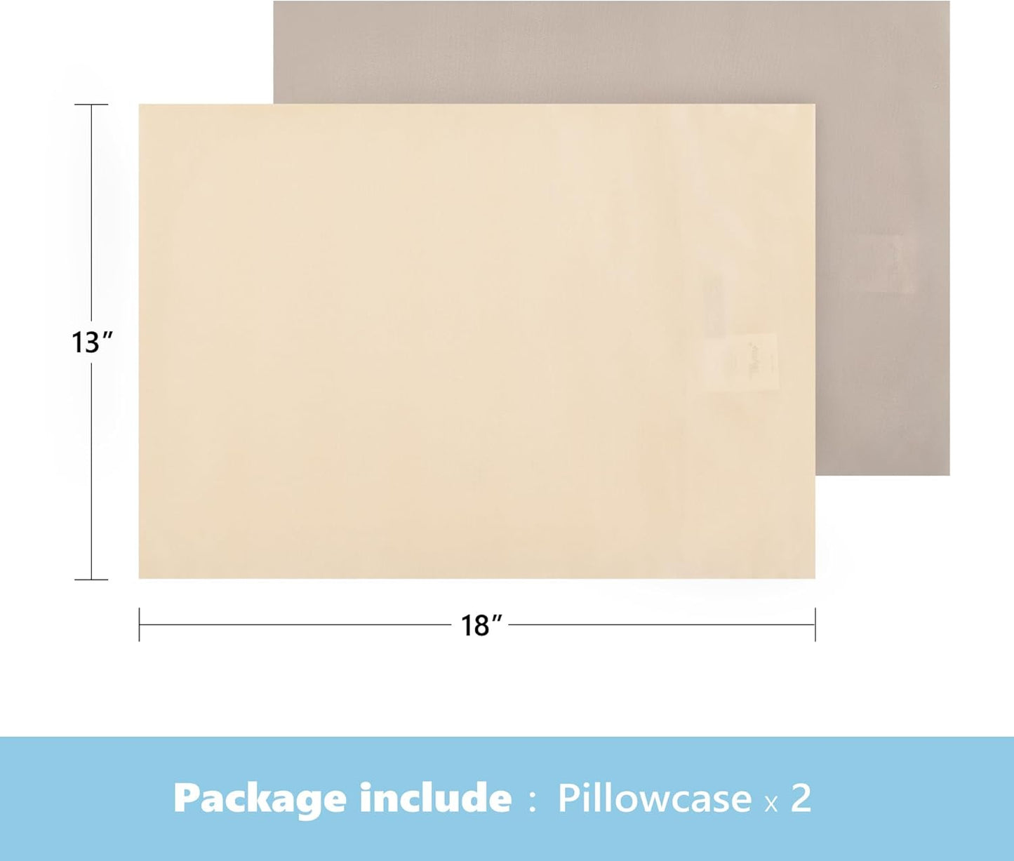TILLYOU Toddler Pillowcase 2 Pack with Envelope Closure,13" x 18" Silky Soft Microfiber Travel Kids Pillowcase for Boys and Girls, Khaki & Brown