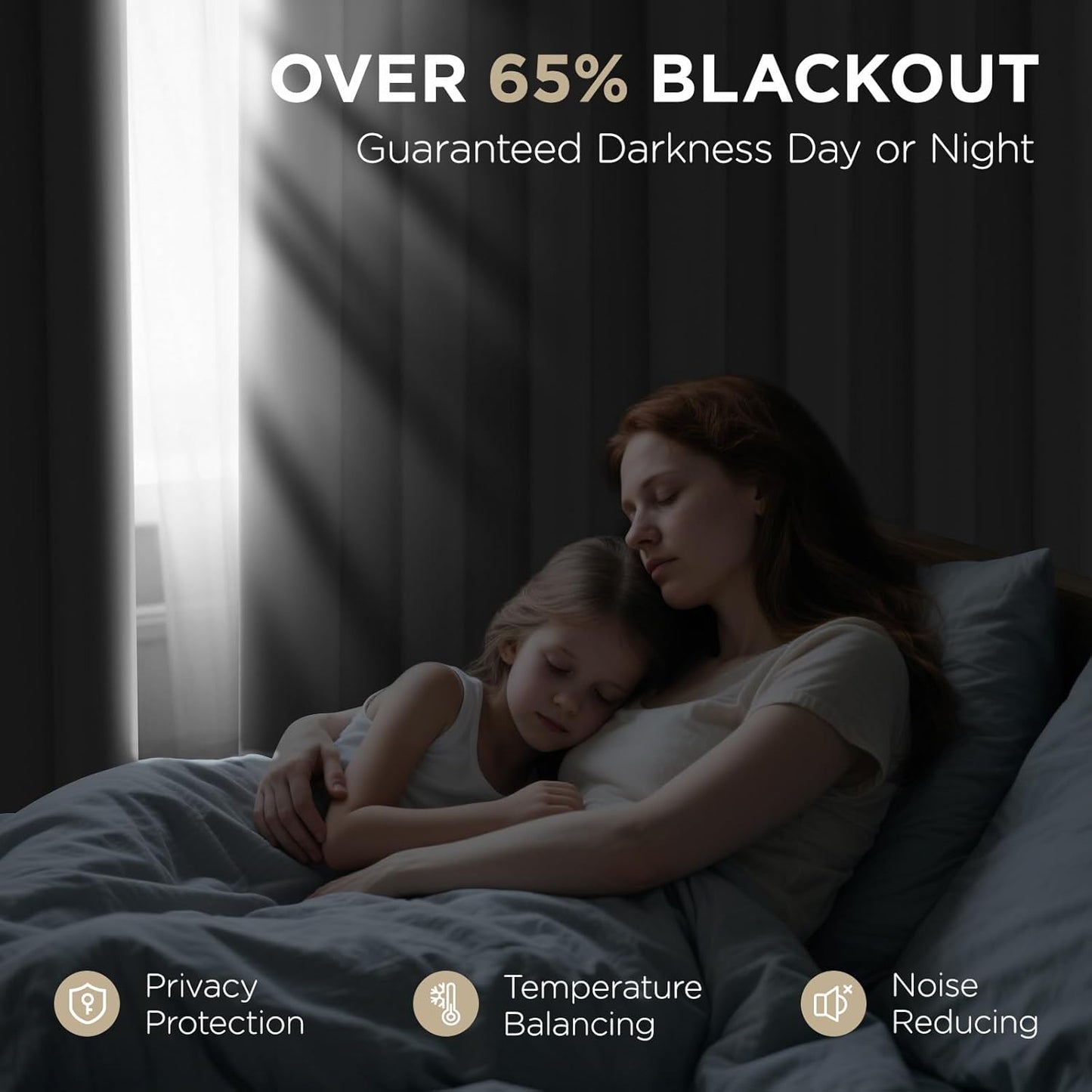 Joydeco Beige Curtains 95 Inches Long 2 Panels Set, Thermal Insulated Long Curtains& Drapes 2 Burg, Room Darkening Grommet Drapes for Living Room Bedroom Window (W52 x L95 Inch, Light Beige)