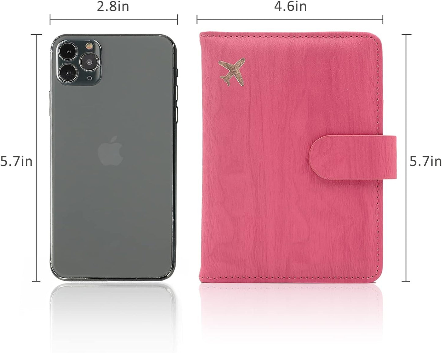 Melsbrinna Rfid Passport Holder for Travel women/Men, Cute Passport Wallet Rfid Blocking Card Slots, Rfid Passport Cover/CaseTravel Wallet, Passport Book Holder (1, Pink1)