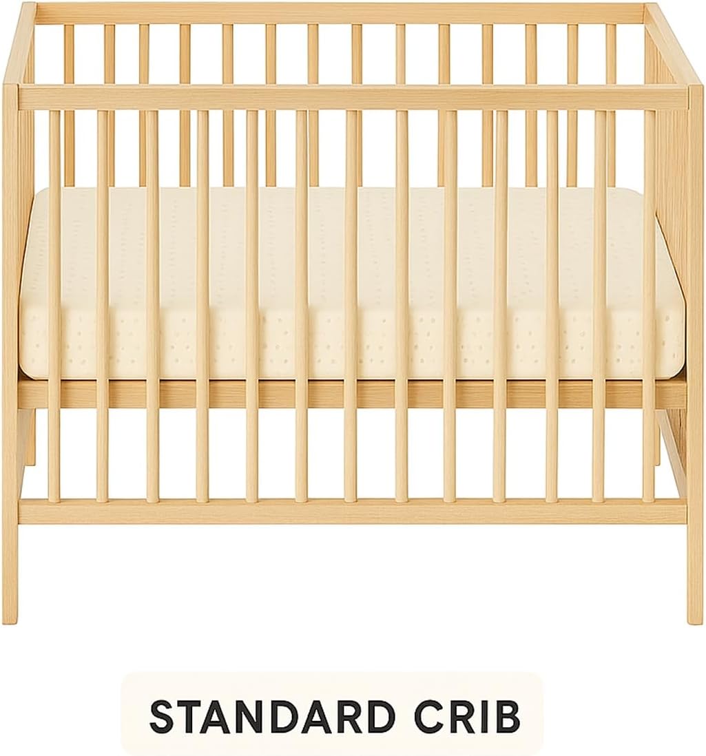 Organic Cotton Crib Mattress Protector - Water Resistant Fitted Sheet Liner Pad, Skin Friendly, Chemical-Free Pure Cotton [GOTS-Certified] for Standard (52"x28") - Made in USA