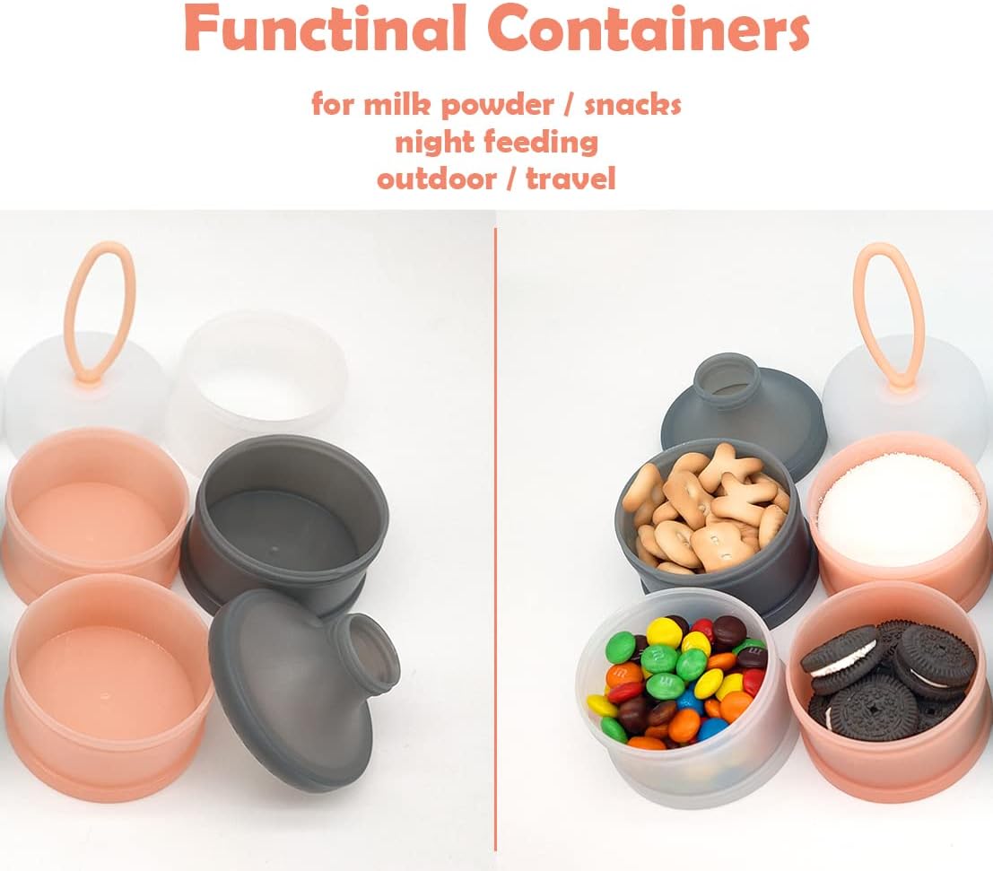 Baby Formula Dispenser, Formula Container, Portable Milk Powder Dispenser Container, Baby Feeding Travel Storage Container, Non-Spill Stackable Baby Snack Storage Container, BPA Free, 2 Packs