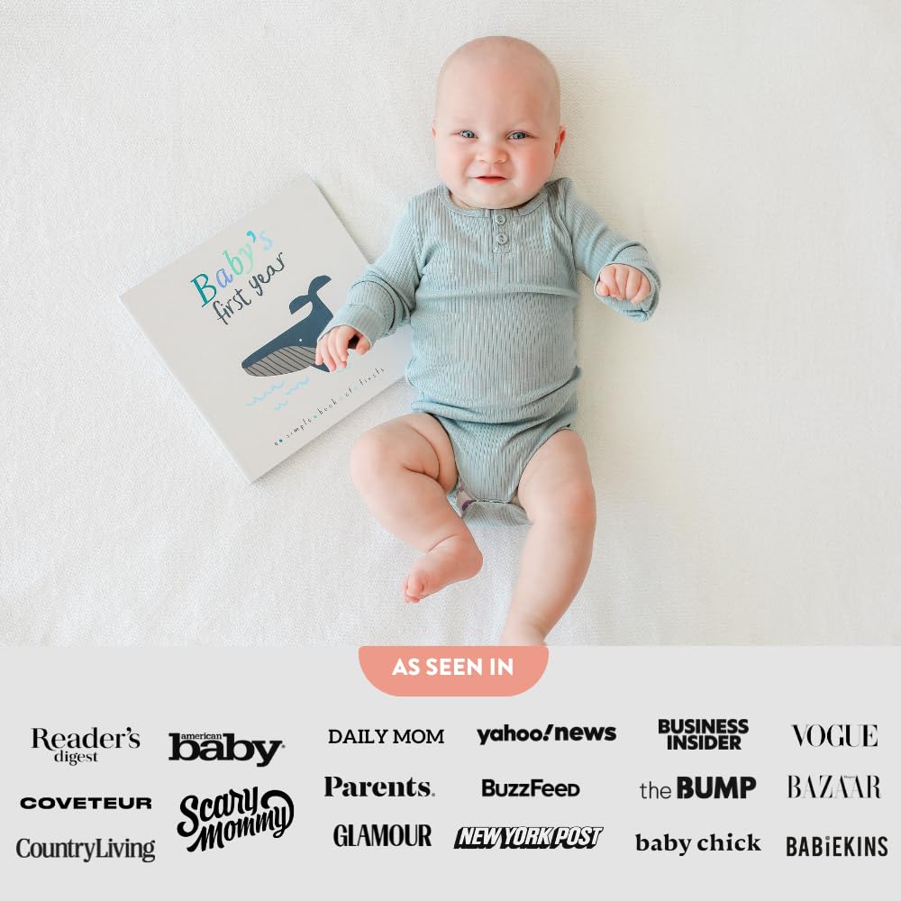 Lucy Darling Baby Memory Book – Little Captain | Nautical-Themed First Year Journal & Photo Album | 5-Year Keepsake for Baby Boy or Girl | Gender-Neutral Milestone Book | Mom Gift