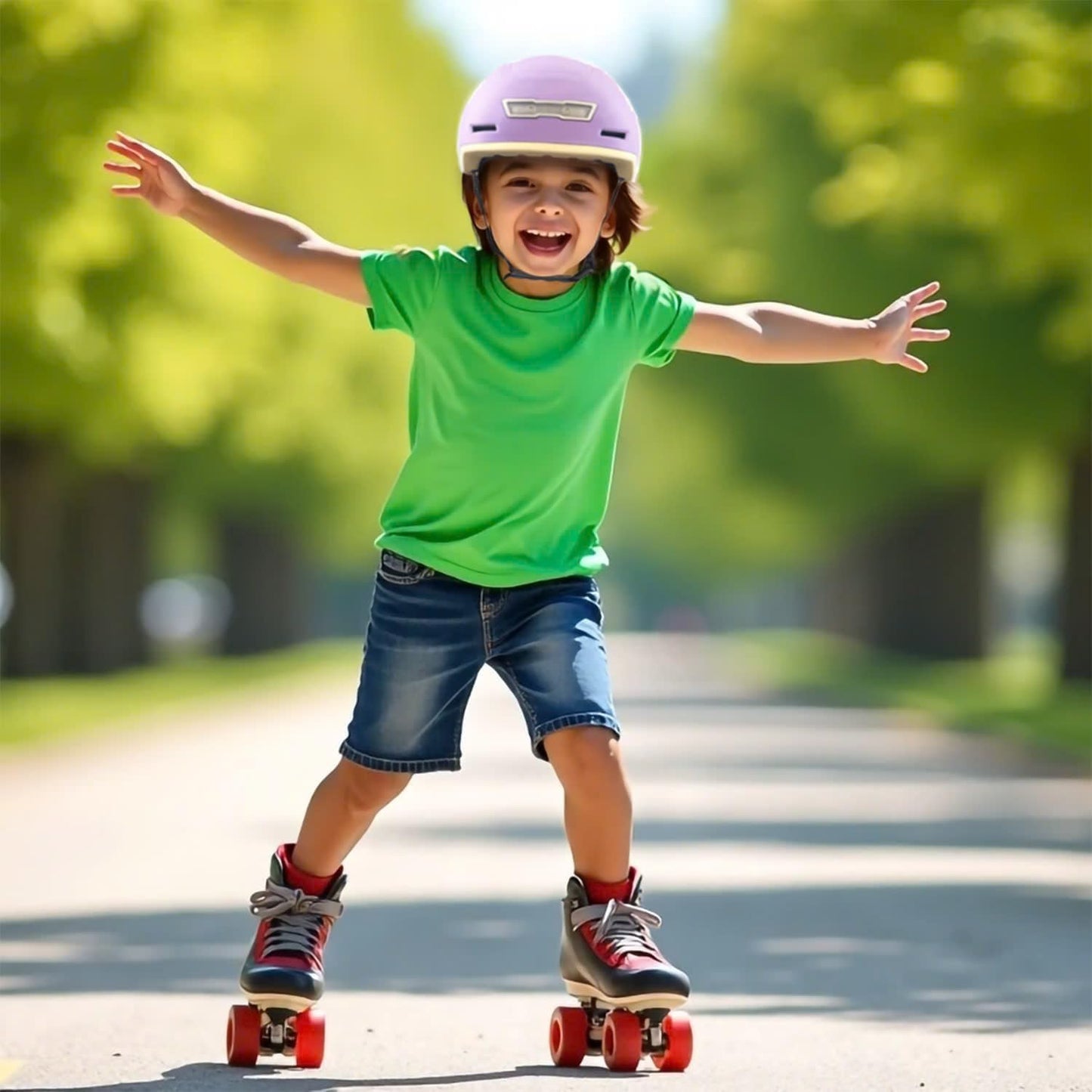 Kid Bike Helmets for Boys and Girls | Fit Head 51-54cm Circumference | CPSC & NTA-8776 Dual Certified | Multi-Sport Helmets with LED Lights, Magnetic Buckle, Detachable Visor