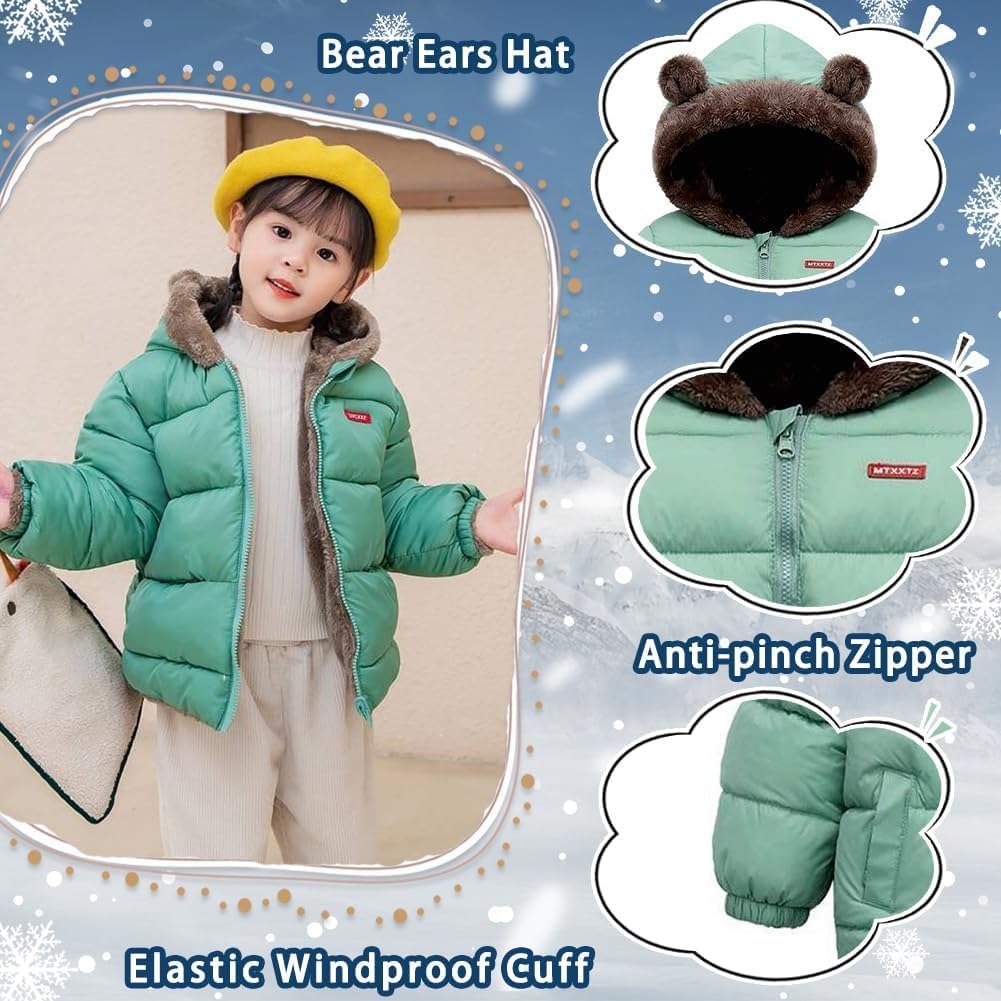 Fairy Baby Infant Baby Winter Coat Cute Teddy Bear Hooded Jacket Warm Fleece Outerwear Windproof Toddler Boys Girl 6M-4T