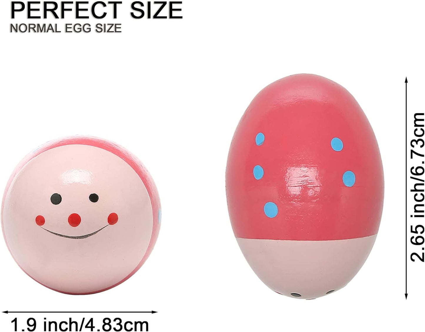 6Pcs Wooden Egg Shakers Hand Musical Maracas Percussion Instruments