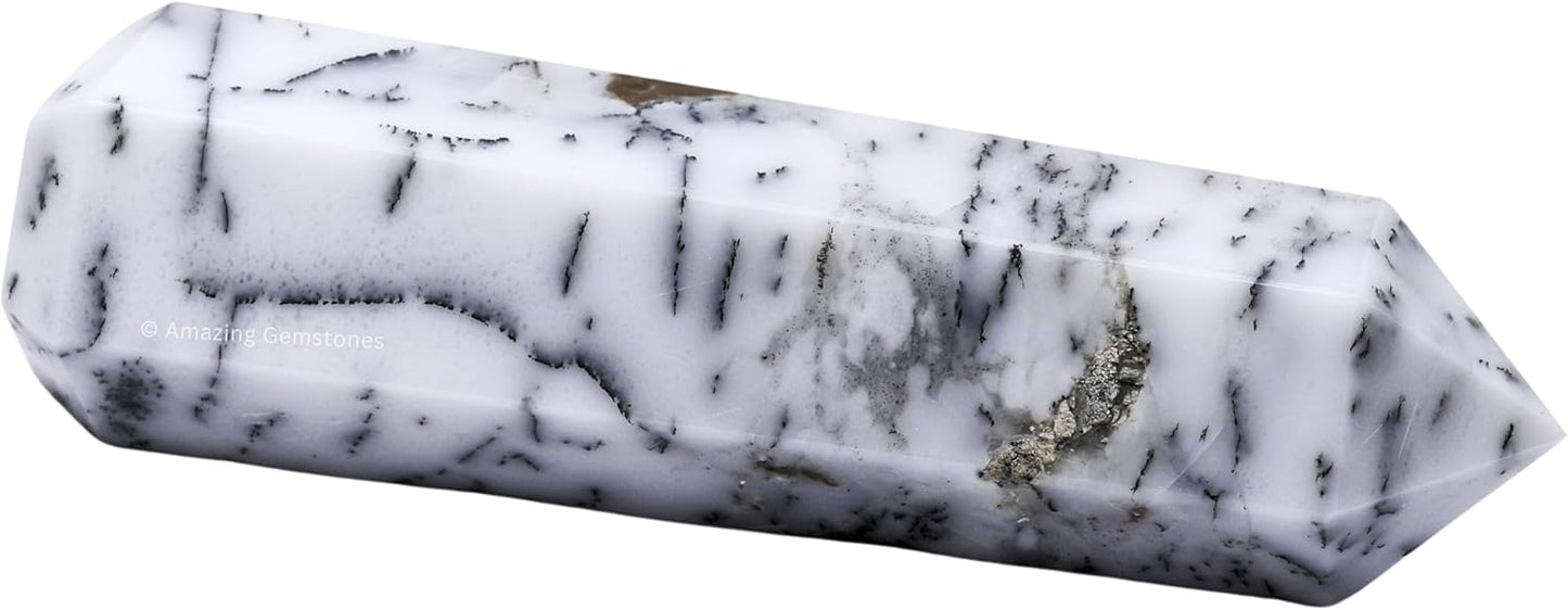 Large Dendrite Opal Crystal Towers ~ Natural Healing Crystal Point Obelisk for Reiki Healing and Crystal Grid (5.5" to 6" INCH)