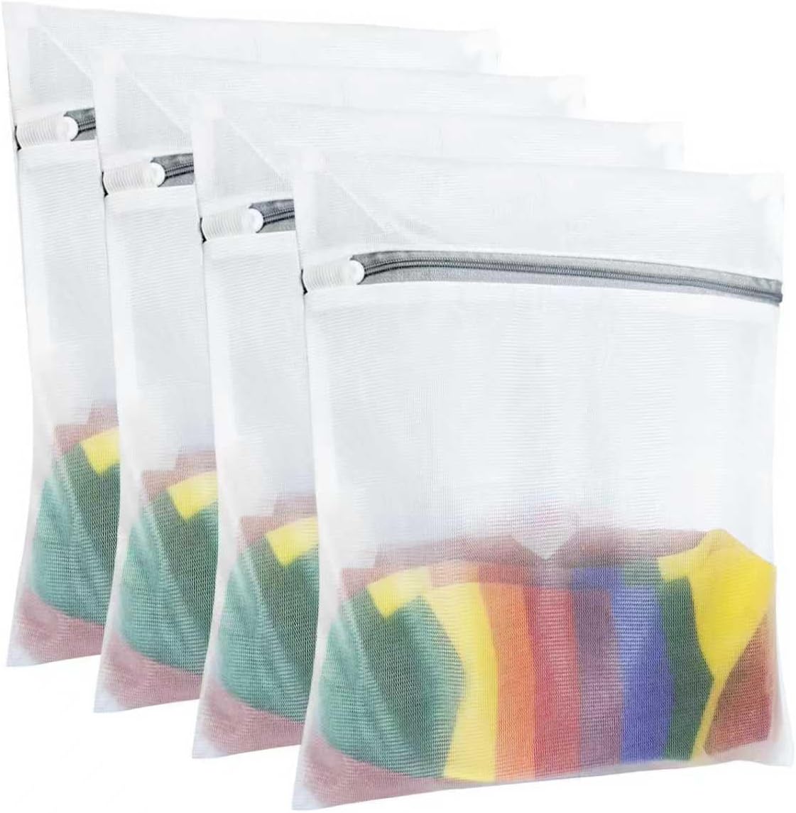 4Pcs Laundry Bags Mesh Wash Bags, 20 X 24 Inches Large Mesh Laundry Bags, Durable Delicate Laundry Bag for Travel, College, Dorm, Family And Apartment Dwellers, White